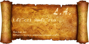 Lóczi Amázia névjegykártya